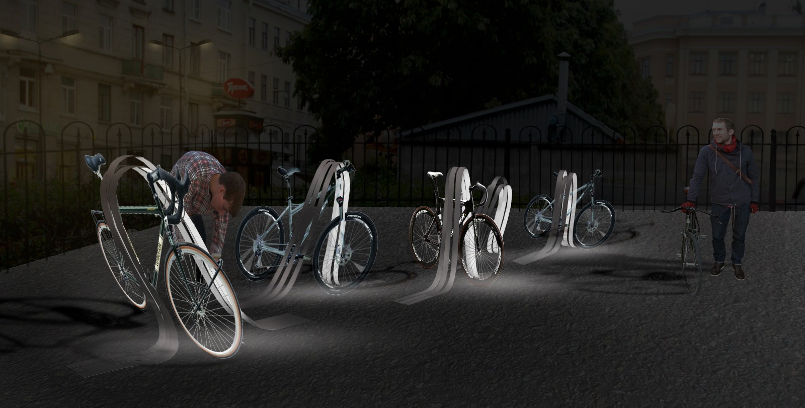 Interactive lighting and Bicycle Parking